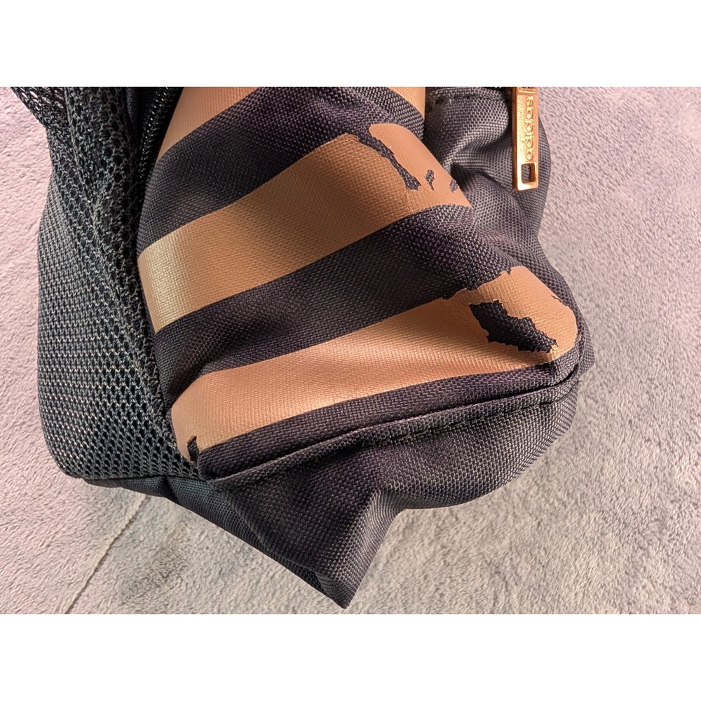 Adidas Insulated Lunch Bag Black Rose Gold Logo Stripe Zippered Mesh Pocket - Picture 6 of 7
